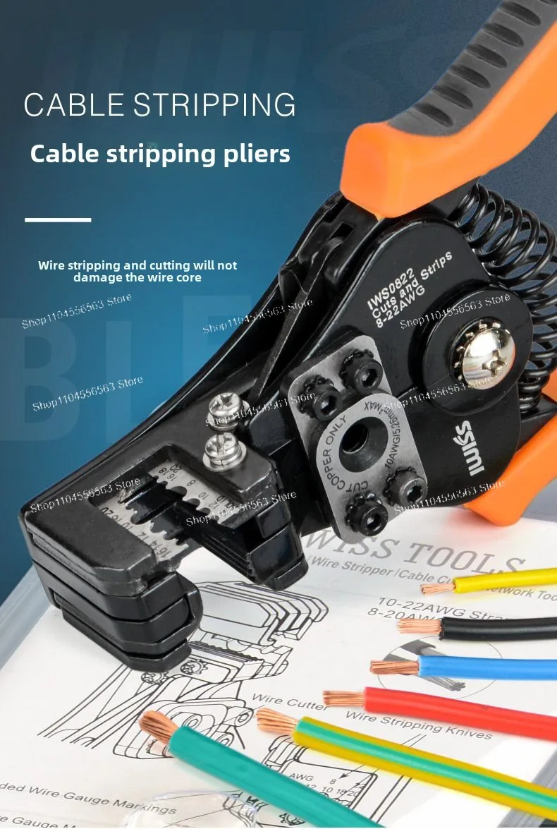 Manual wire strippers, multi-function, electrician, wire clippers   1