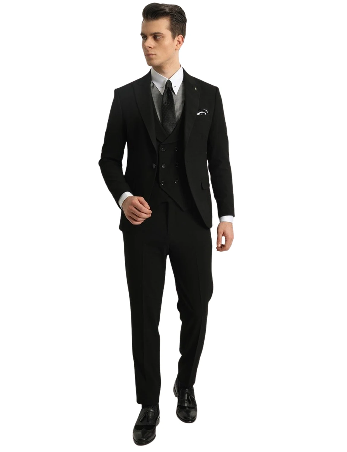 

Men's 3 Pieces Suit One Button Jacket Shawl Lapel Vest Slim Fit Pants for Formal Wedding