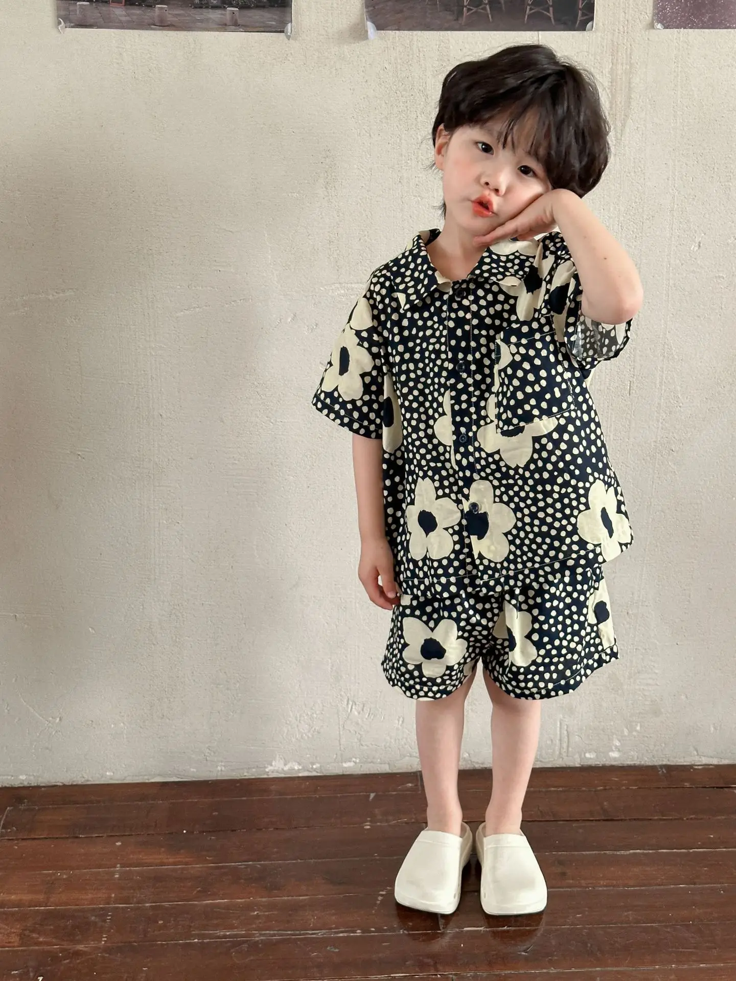 Brother Sister Clothes 2024 Summer New Girls Dresses Flower Print Shirts+Shorts 2Pcs Children Clothes Sets Holiday Boys Outfits