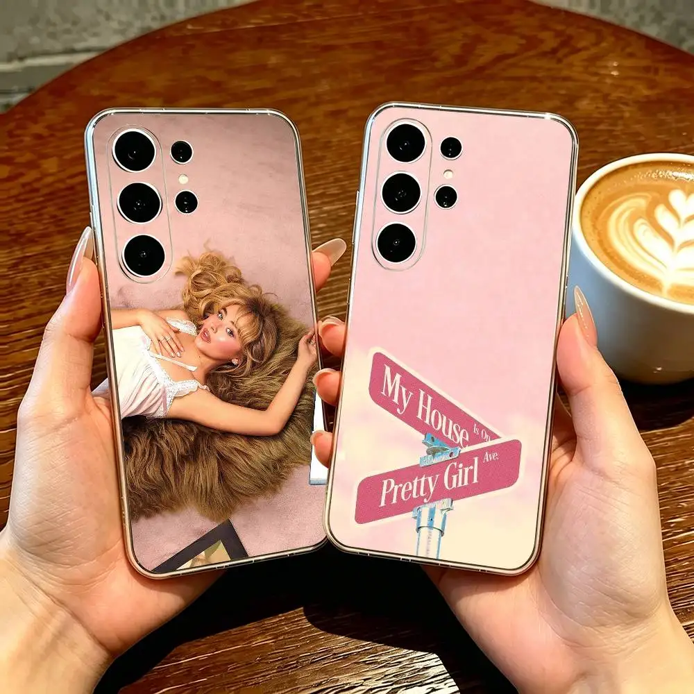 POP Singer Sabrina Carpenter  Phone Case Transparent Silicone Soft For Samsung S25,S24,S21,S22,S23,S30,Ultra,S20,Plus,Fe