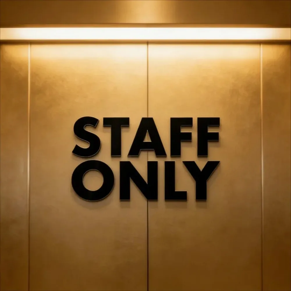 3D Acrylic Self-Adhesive Staff Only Sign for Office Restaurant Hotel Business Door Decoration Waterproof
