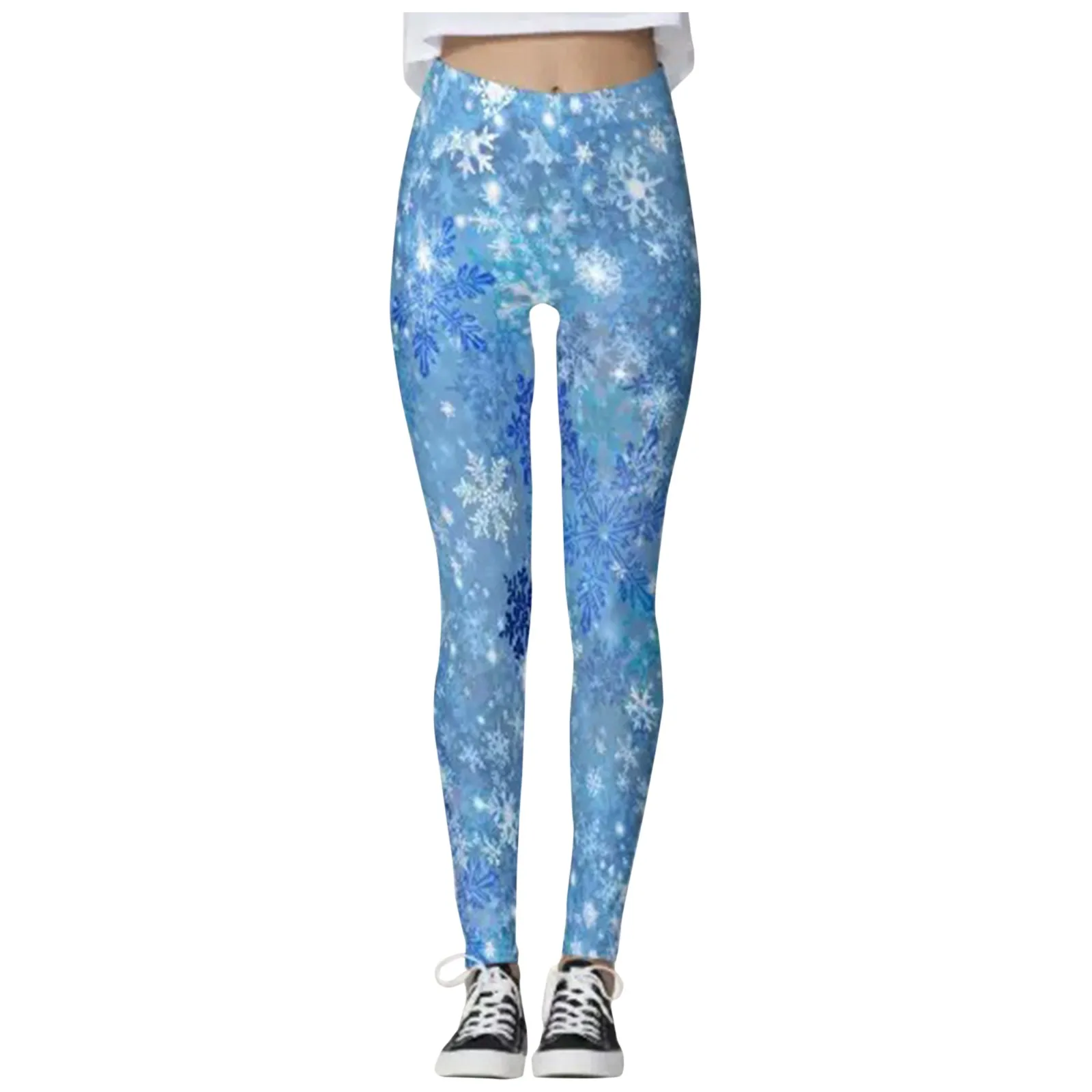 Leggings babbo natale pupazzo di neve per donna natale in esecuzione capodanno Fitness Bottoms natale capodanno imitazione pantaloni renne femminili