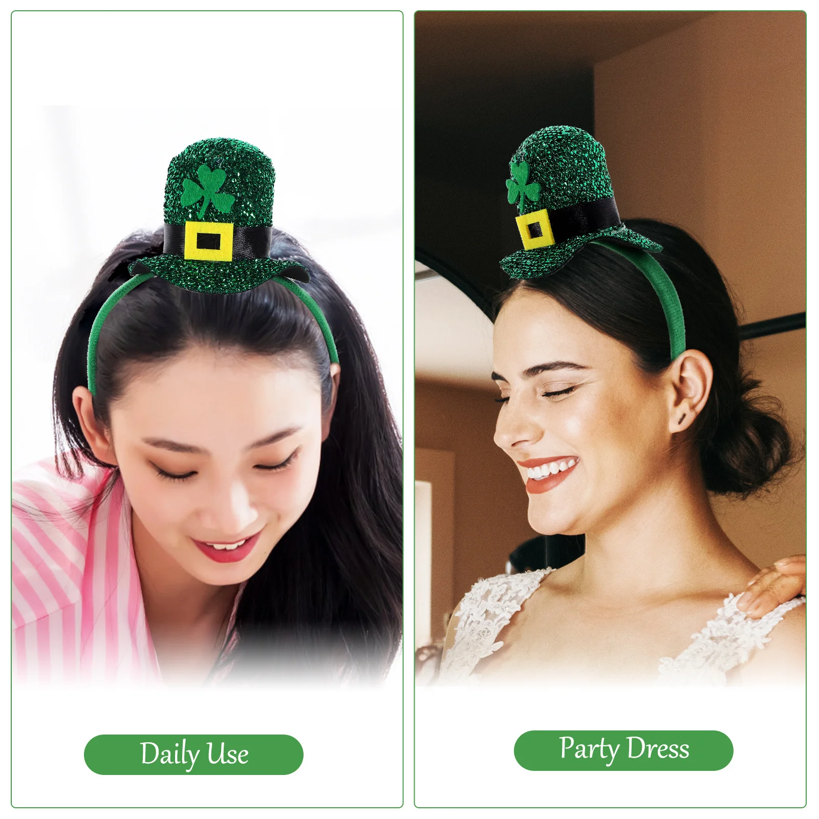 

St Patrick's Day Hair Hoop Festive Clover Headband Costume Party Hair Clasp Party Supplies Patricks Day Decor Headbands