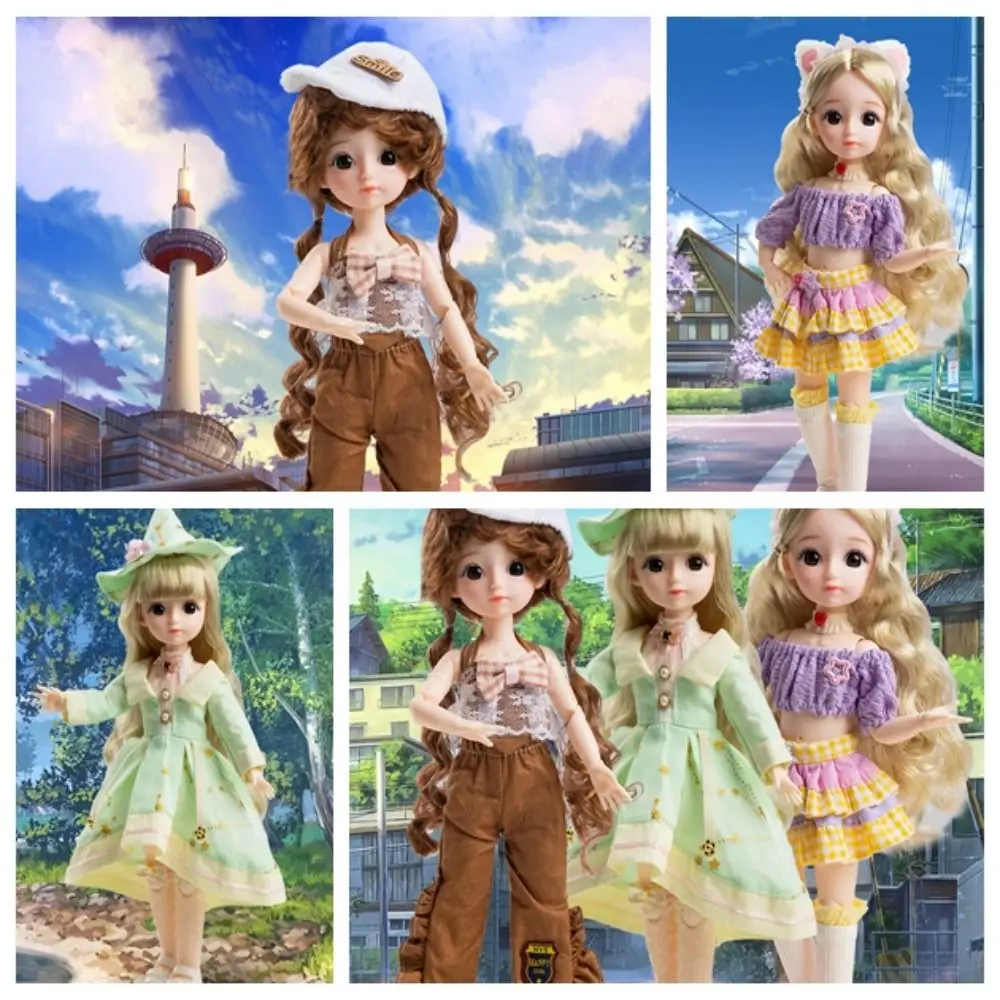 Mini Dolls with Clothes 30cm BJD Doll Dress Up 3D Eyes Removable Joints Doll Removable Joints 1/6 BJD 1/6 bjd Dolls Girls Gifts