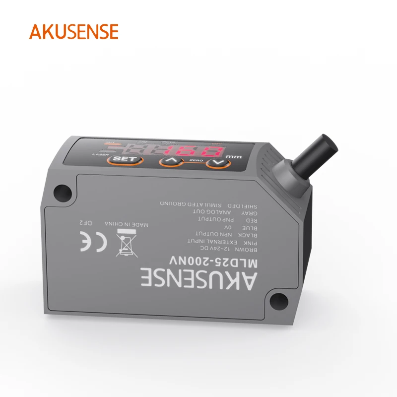 Akusense High Accuracy 280mm Laser Displacement Sensor MLD25 Triangulation Sensor Laser Diameter Measurement Distance Sensor