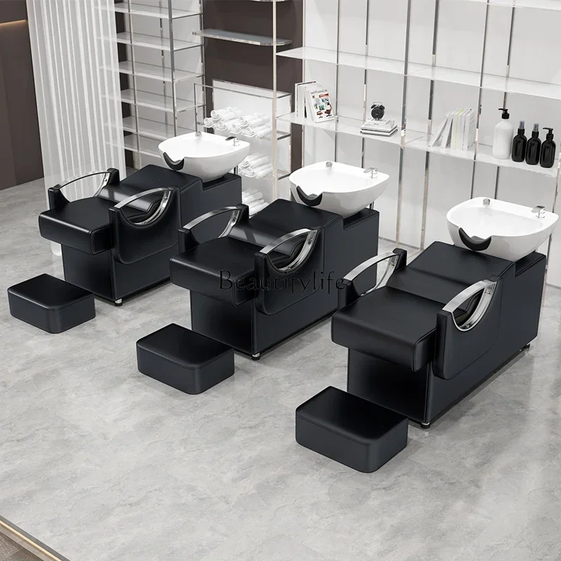 ls 04ร้านตัดผมแชมพูโกหกครึ่งลึกอ่างล้างหน้าร้านทําผมFlushing Bed