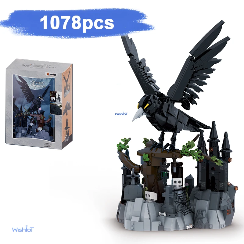 

50002 Animal Series LUNAR RAVEN Model 1078pcs Building Blocks Children Creative Toy Gift Assembling Decorative Piece