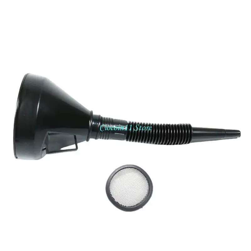 Y1UB Fuele embudo con filtro boca Diseños boca Filtro desechos del embudo adición para y