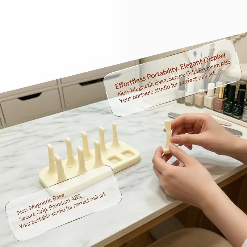 Non-Magnetic Acrylic Nail Holder Stand 5-10pcs for Creative Nail Art Practice at Home