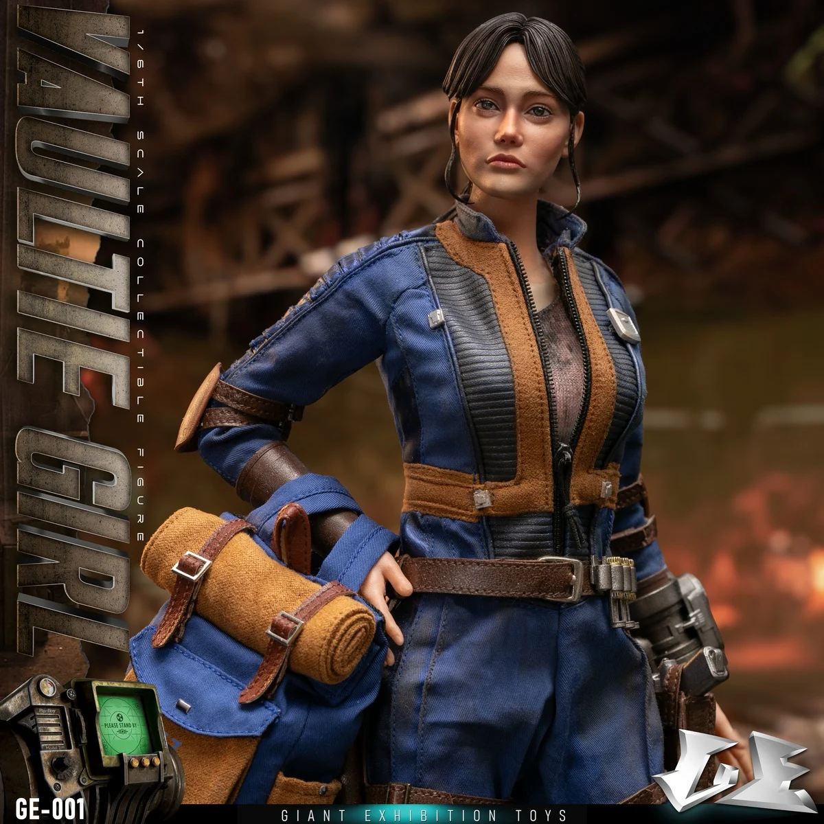 

GIANT EXHIBITION TOYS GE-001 1/6 Collectible Vaultie Girl Action Figure Shelter Scene Cosplay 12" Full Set Female Soldier Model
