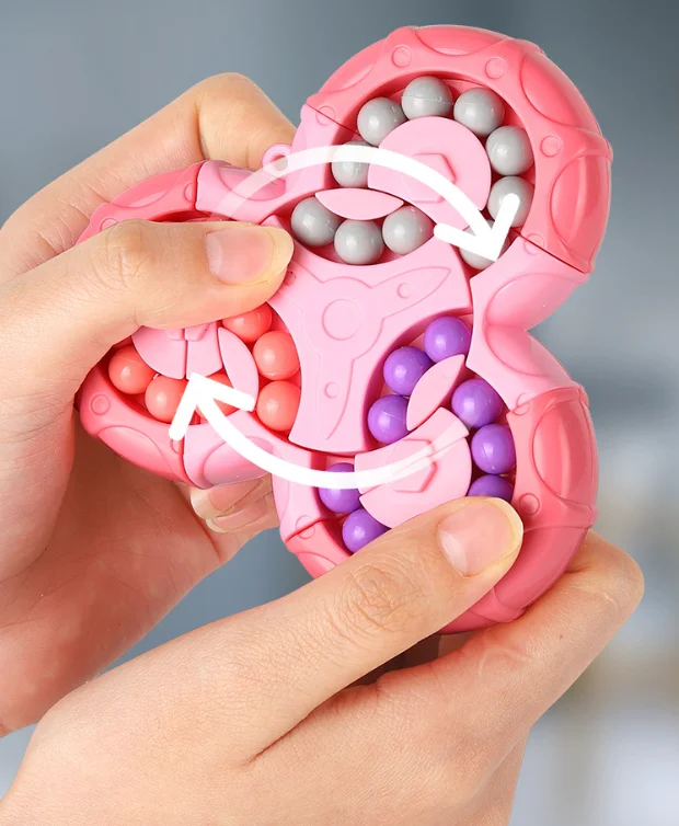 6-Sided Magic Bean Rotating Puzzle, Fidget Spinner Stress Relief Educational Toy for Kids Adults