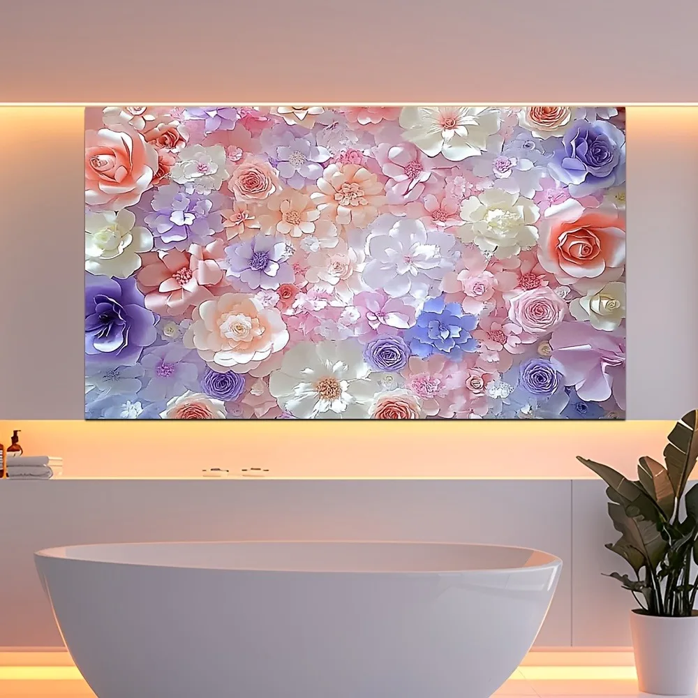 

Pastel Floral Bouquet Tapestry: Soft Colorful Flower Pattern Romantic Elegant Wall Decor for Bedroom Bathroom