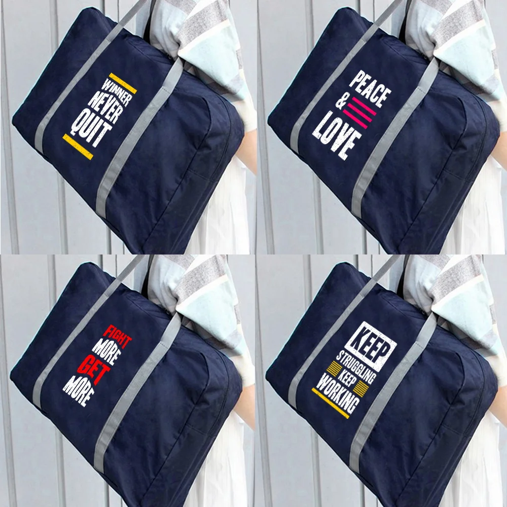 

Fashion Phrase Pattern Unisex Folding Bag Portable Waterproof Bag New Large Storage Bag