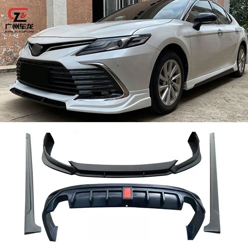 Hot selling ABS Material Car Bumper Front Lip Rear Lip Side Skirts For Toyota Camry 2018-2021 upgrade sporty style Car Bodykit