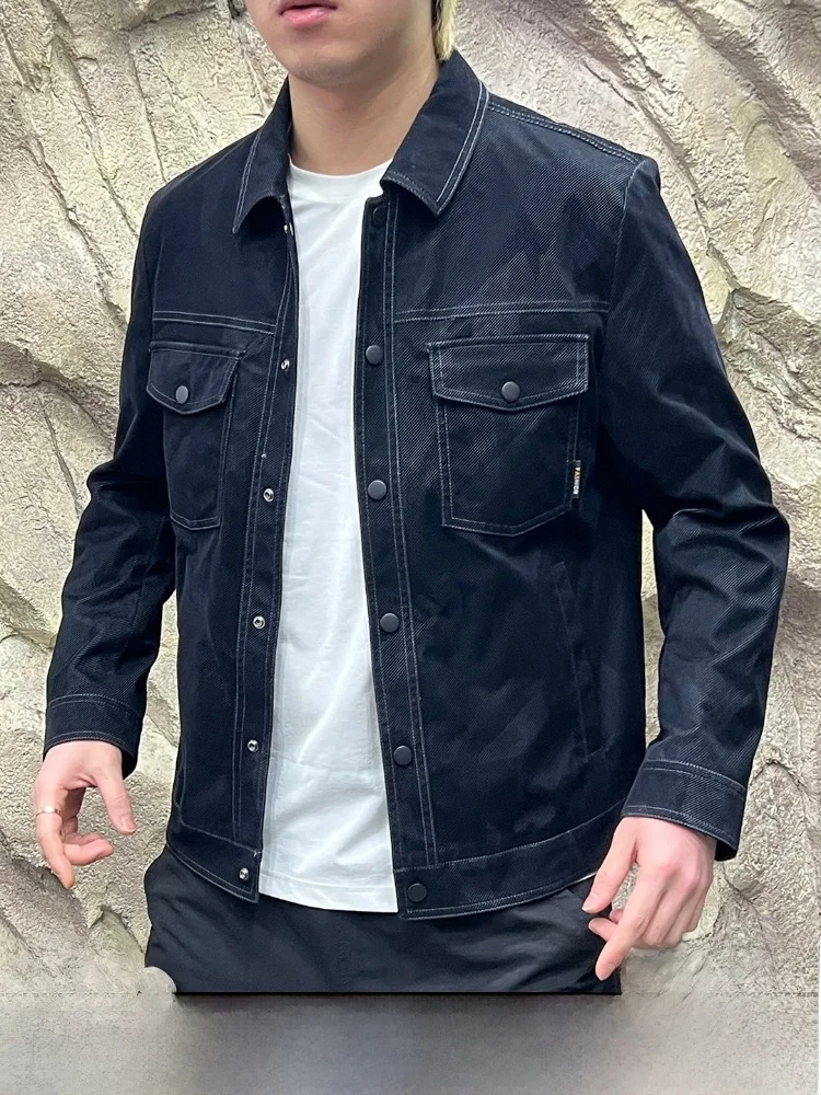 

Spring 2026 Men's Slim Fit Faionable Collared Commute Jaet Trendy Label Removed Quali Assurance Long Sve Casual Sle