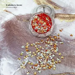 Christmas Red Star Nail Glitter 3D Star Decoration DIY Handmade Wearing Nail Material Nail Accessories