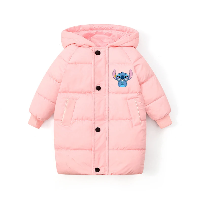 

Stitch Kids Cotton-Padded Parka Coats 2-8Y Winter Outerwear down Jacket for Boys And Girls Warm Thick Teen Winter Clothes