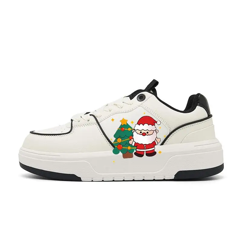 

Рождественские повседневные кроссовки на подкладке WarmCartoon, индивидуальный дизайн, демонстрационный стиль