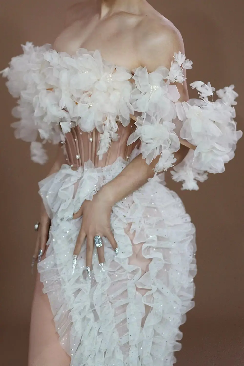 Robe de soirée en dentelle perlée à épaules dénudées pour femmes, robes longues élégantes, fleur blanche, soirée Forma, quel que soit Baomihua, sexy, femmes africaines