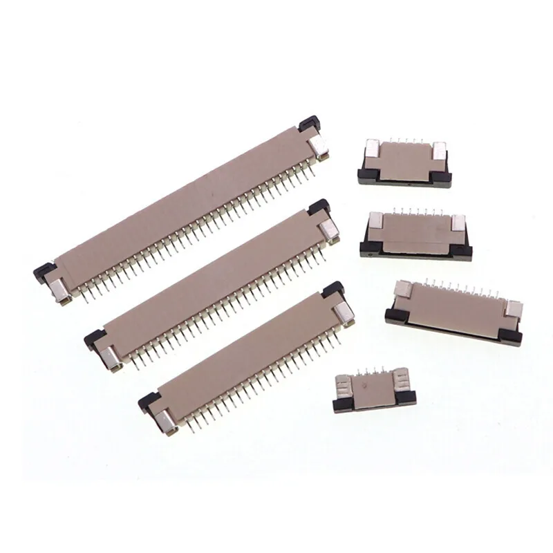 5PCS FPC Connector 1.0mm Pitch Drawer Type Upper Contact Type Socket FFC Flat Cable Socket 4P 5P 6P 7P 8P 9P 10 12P-60Pin