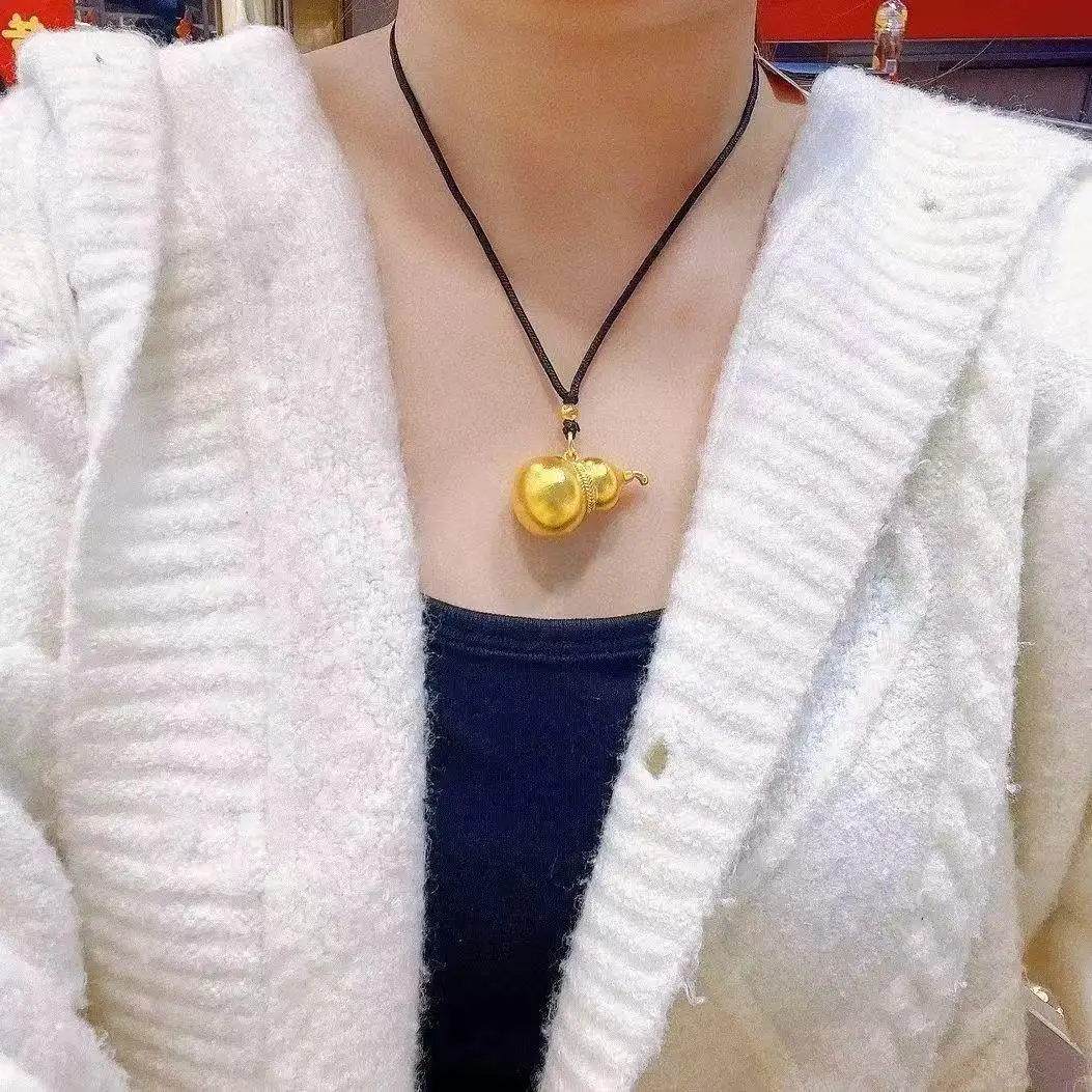 الكلاسيكية النمط الصيني مجسمة القرع قلادة حبل أسود رائعة بريق قلادة نمط مبهر مأدبة المجوهرات #3