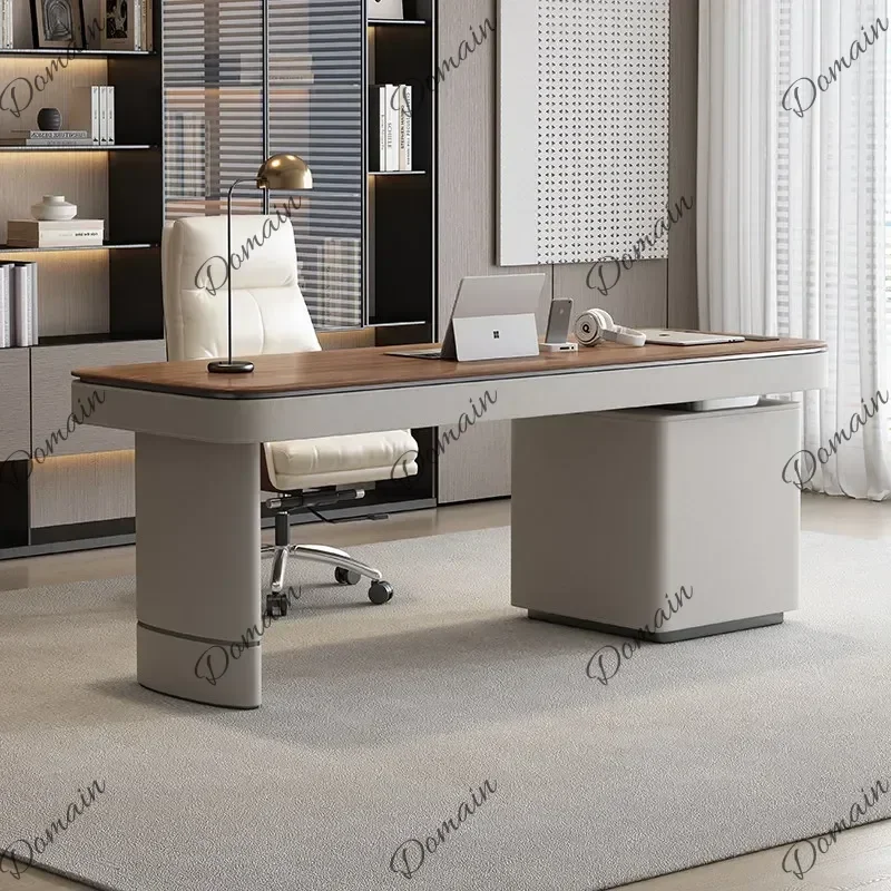 B X Luxury Solid Wood Office Desk Italian Minimalist Computer Desk Designer Advanced Writing Desk Office Furniture Escritorio FY