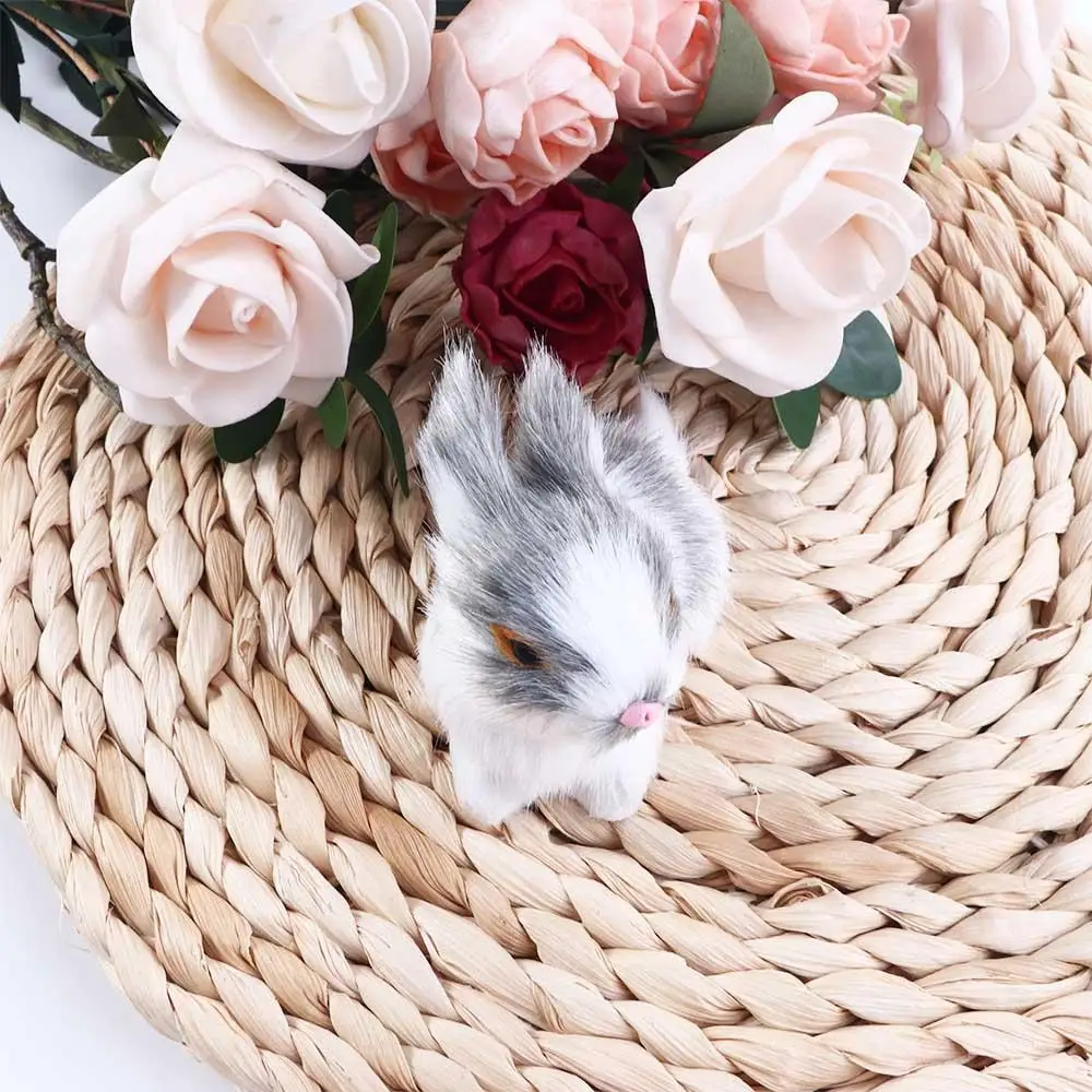 

Милые реалистичные модели, миниатюрные фигурки животных, имитация кроликов, плюшевый кролик, пасхальная детская игрушка