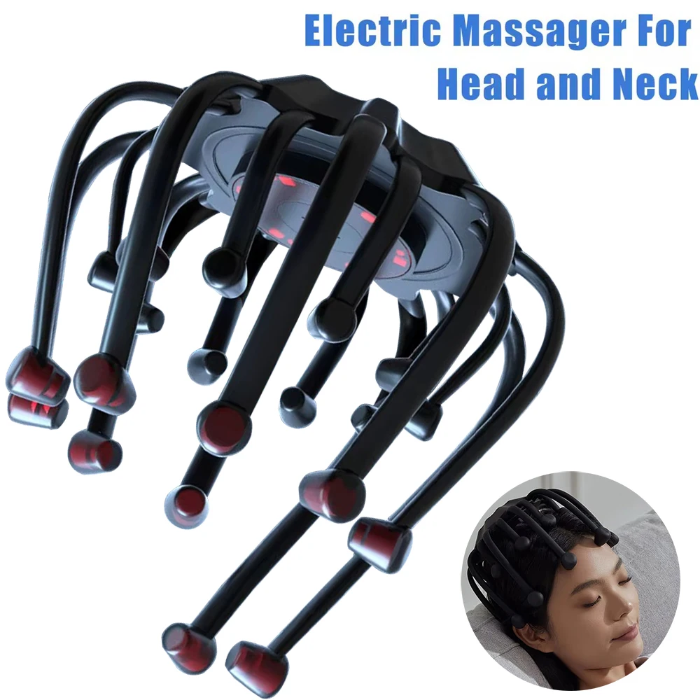 

Electric Octopus Claw Scalp Massager Hands-free 5Modes Head Massage LED Red Light 3D Wireless Head Scratcher Massage Health Care
