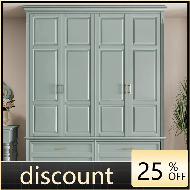 LH solid wood retro style wardrobe bedroom home master bedroom floor
