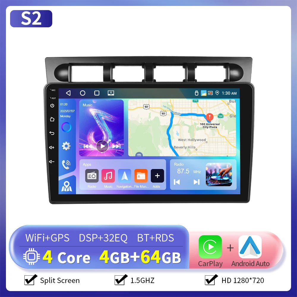 Camecho Autoradio Voor Kia Morning/Picanto 2007/EURO STAR 2001-2011 CarPlay Android Auto Intelligente systemen GPS Stereo
