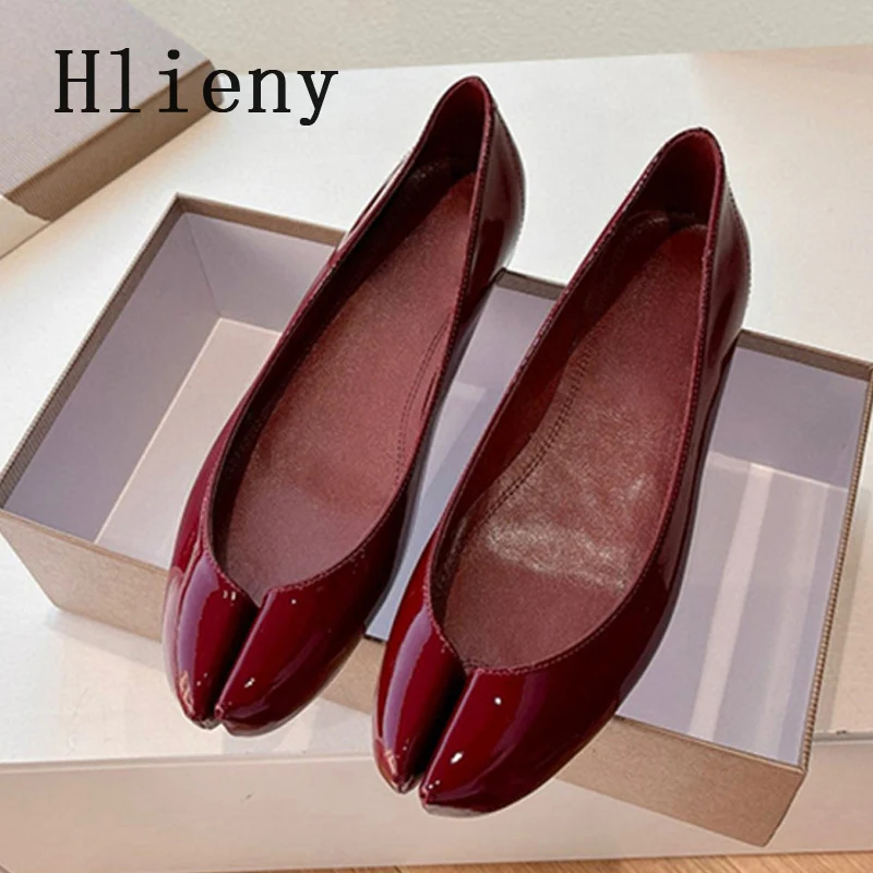 Hlieny, bailarinas Tabi de cuero suave a la moda para mujer, plantillas con aumento de altura, mocasines perezosos para caminar, zapatos informales de oficina para mujer