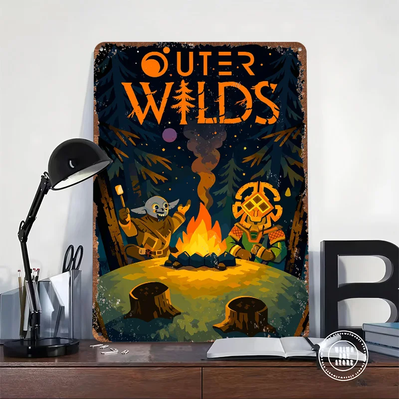 Outer Wilds Game Tinplate Poster Custom Wall Art Vintage Metal Signs Retro Tin Plaque for Decoration Home Decorations Desk Decor