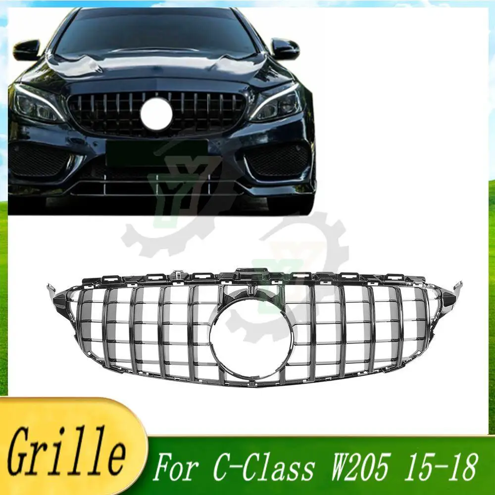 GT Diamond Front Bumper Grille For Mercedes W205 Grill C205 S205 Benz C Class 2014-2018 C200 C260 C180 C250 C300 Coupe Tuning