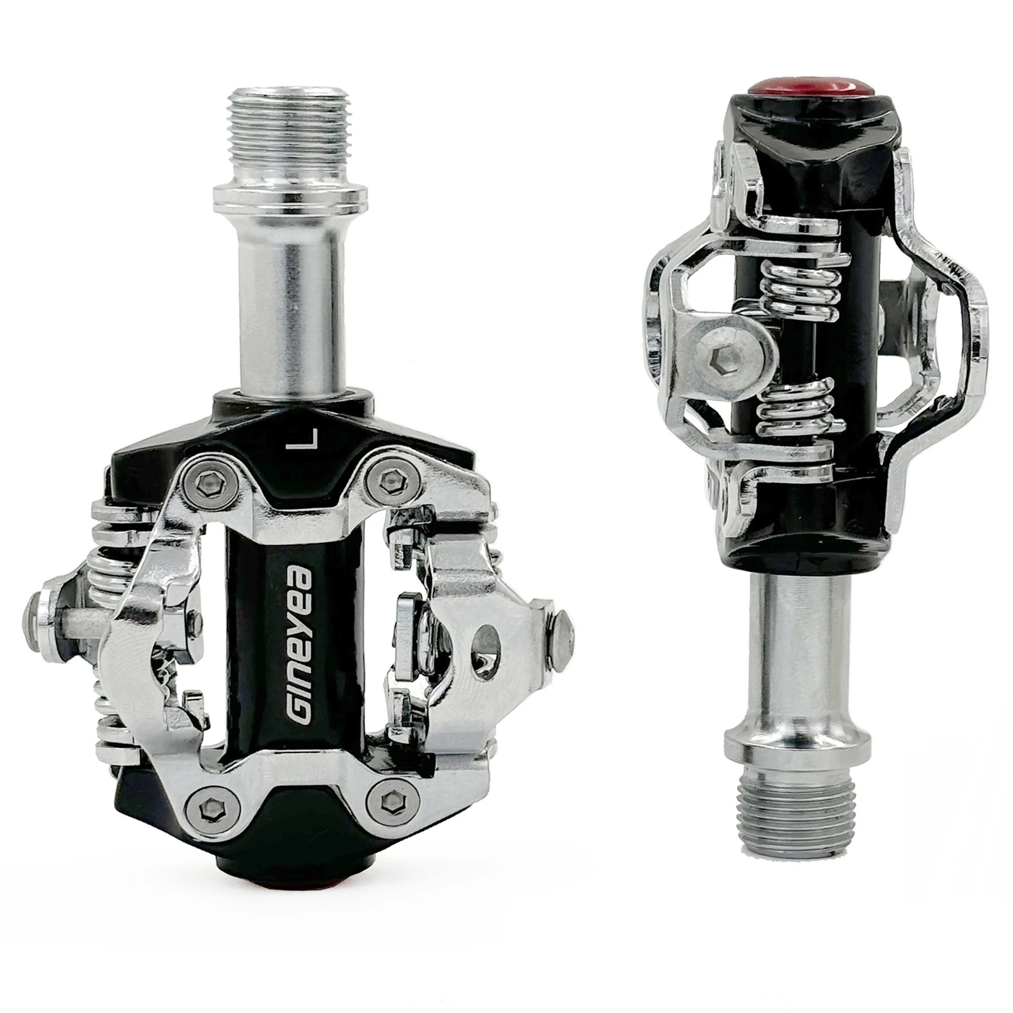 دواسات دراجة GINEYEA بدون مشبك، دواسات تحمل ختم دراجة الطريق MTB متوافقة مع SPD #5