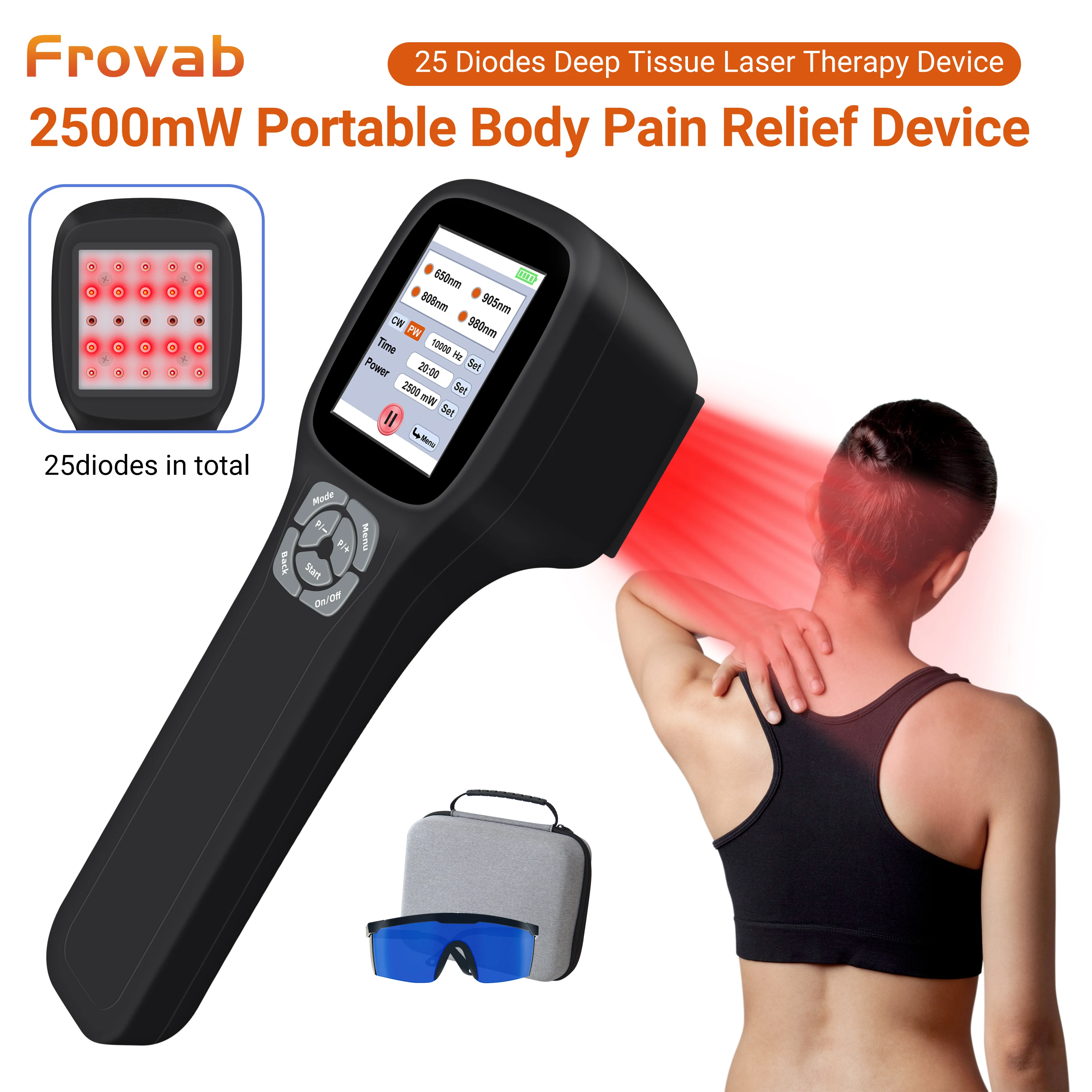 

Физиотерапия, неинвазивное холодное лазерное устройство LLLT, 2500 МВт, красный NIR свет, облегчение боли при артрите, оборудование для лечения воспалений