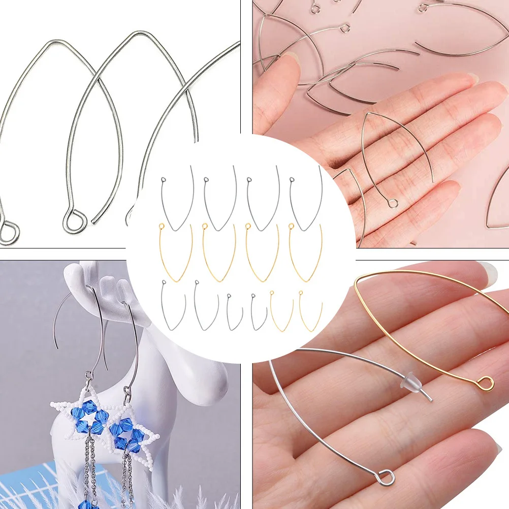40 قطعة من أسلاك الأذن المصنوعة من الفولاذ المقاوم للصدأ هيبوالرجينيك على شكل حرف V أجزاء إكسسوارات ذاتية الصنع لصنع المجوهرات للنساء