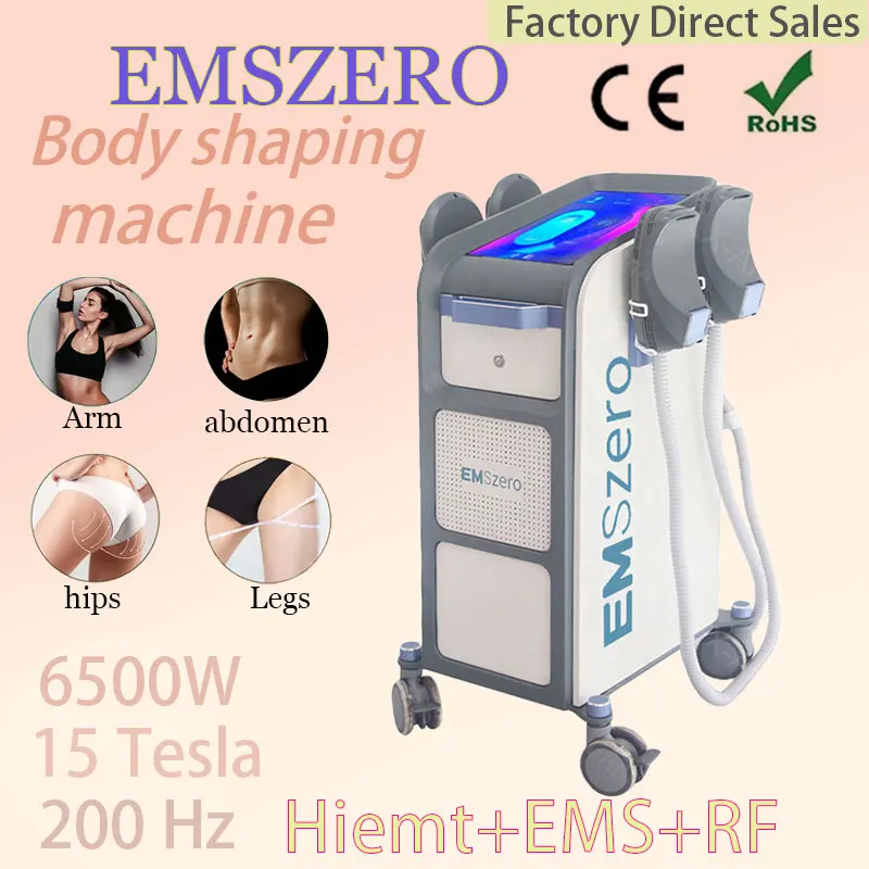 

200Hz EMS body shaping machine RF technology removes fat 15 Tesla 6500W EMSZERO electromagnetic muscle stimulation machine