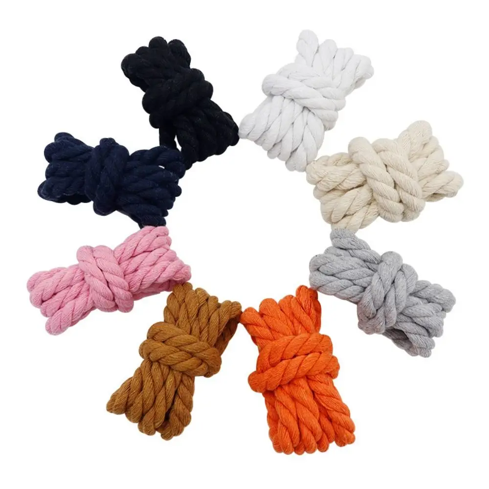 2PCS 10Colors Thick Rope Laces High Quality Round Weaving Twisted Rope Polyester Cotton 0.8cm120cm Width
