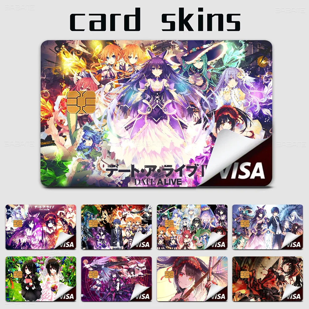 

Date A Live Anime 2024 Anime Cartoon Skin Stickers Film Tape Case For Big Credit Debit Card Front Side