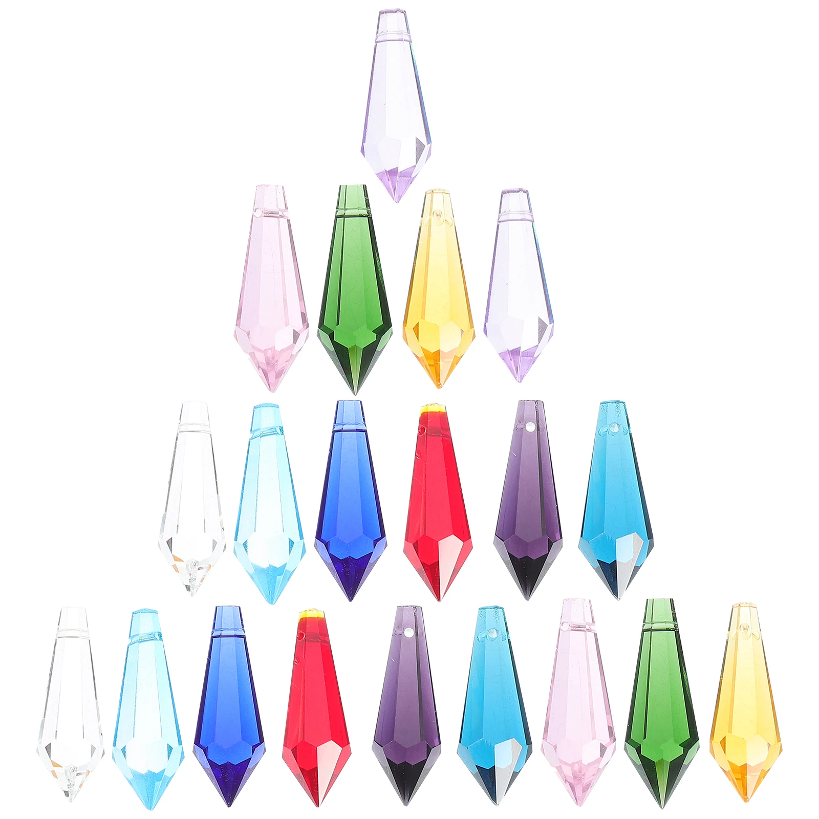 

20pcs Crystal Glass Pendant Hanging Decor Chandelier Prisms Light Water Drop Jewelry Making Garden Christmas Tree