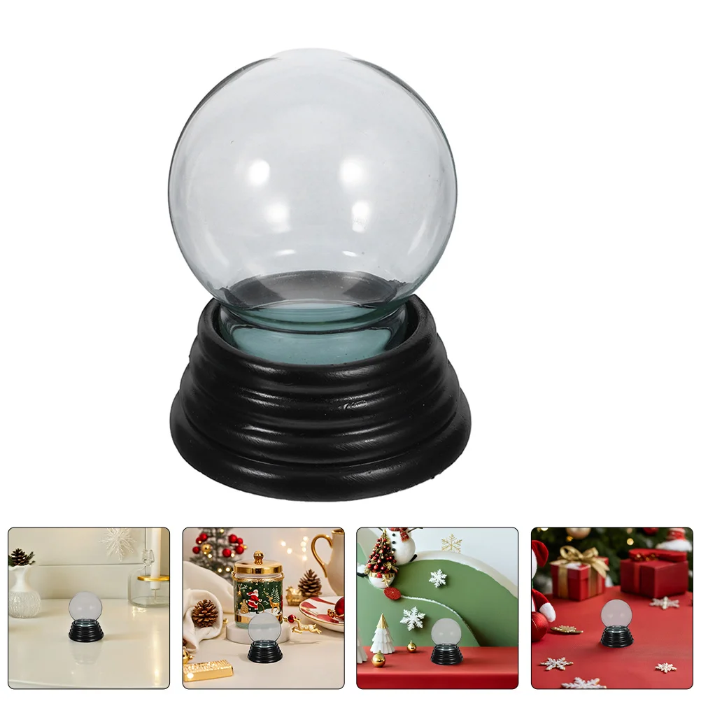 

Ipetboom 2Pcs 45mm Glass Snow Globe Clear Fillable Christmas Decoration Craft Home Bubbles Jar With Base