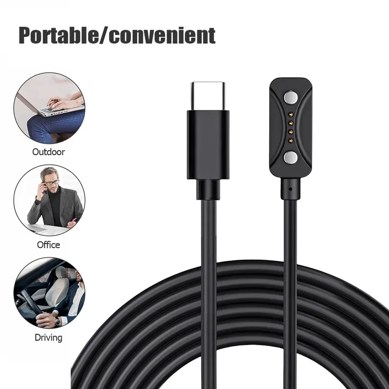 

USB C Charging Cable Cord 1M Portable Power Adapter 5V 1A Smartwatch Dock Charger Adapter