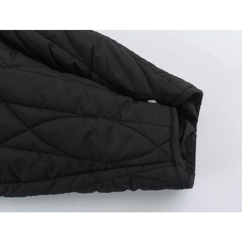 Damen-Freizeitjacke aus Baumwolle in Unifarbe mit Stehkragen, einzigartigem Designer-Look, Kordelzug in der Taille, lockerer Schnitt, Damen-Reißverschluss-Oberbekleidung – Detail 6