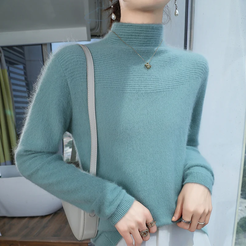 سترة المنك النسائية الجديدة كبيرة الحجم لعام 2025، سترة شتوية متماسكة ناعمة وغامضة ومريحة #4