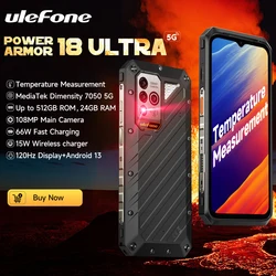 Ulefone Power Armor 18 Ultra 5G Rugged Phone 512GB ROM +24GB RAM Android 13 6.58