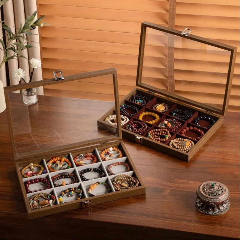 

Bracelet storage box, retro Buddha beads, cultural play bracelets, necklaces, bracelets, dust-proof earrings jewelry jewelry box