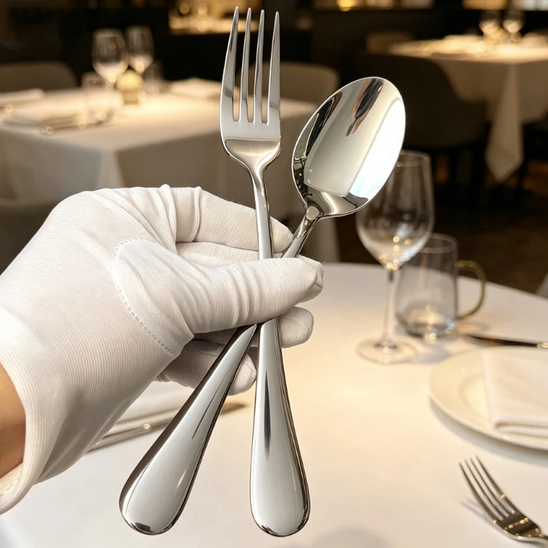 8/20pcs1010 Stainless Steel Spoon Fork Set, Simple and Beautiful, Dishwasher Safe and Necessary for Every Household.