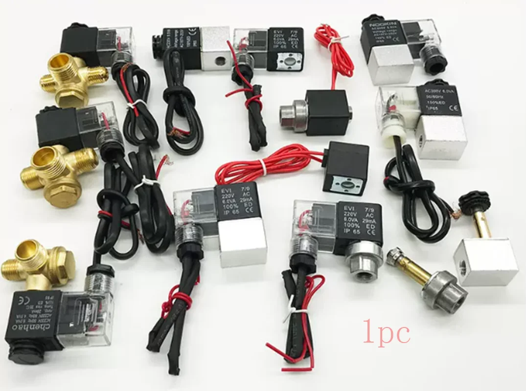 Silent Oil Free Air Compressor Replacement Parts 220V 380V Electromagnetic Solenoid Check Valve Power Off Pressure Relief Valve