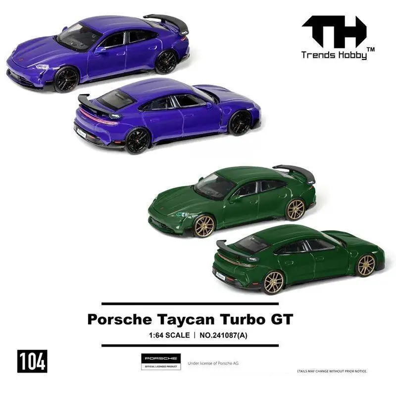 Diecast TH 1:64 Scale Porsche Taycan Turbo GT Alloy Car Model