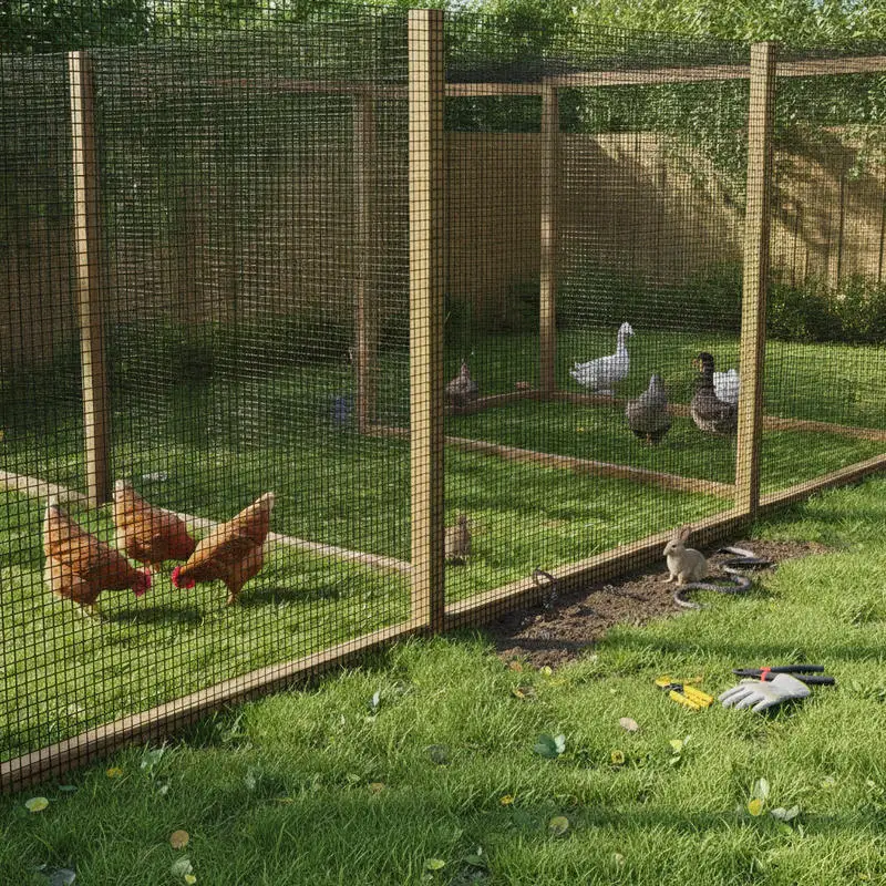 Vinyl Coated Hardware Cloth 36'' X 100' for Chicken Coop, Rabbit Fence, Poultry Enclosure, 19 Gauge Galvanized Metal Wire Mesh Roll, Black Protective Layer Barrier Snake Screen Garden Protection Netting view 2